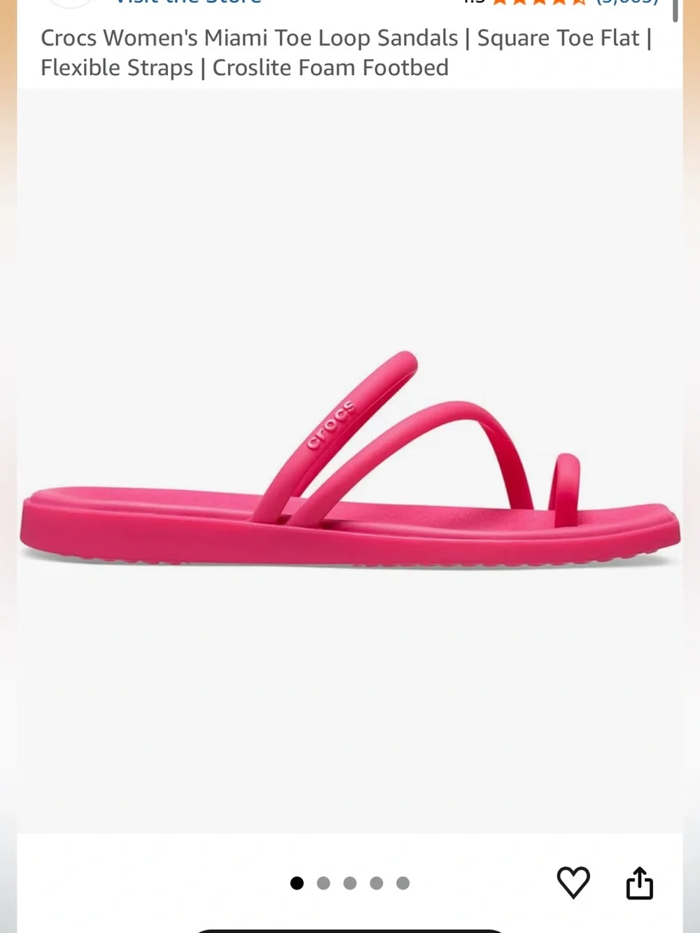 CROCS Women's Miami Toe Loop Sandals - Hot Pink